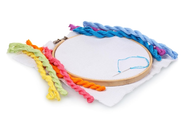 Kolorowe krosno z haftem